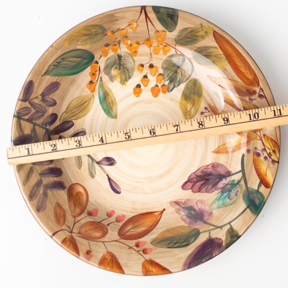 Home Trends Shadowwood 11" Dinner Plates Fall Autumn Leaves Set Of 2 - Picture 5 of 5